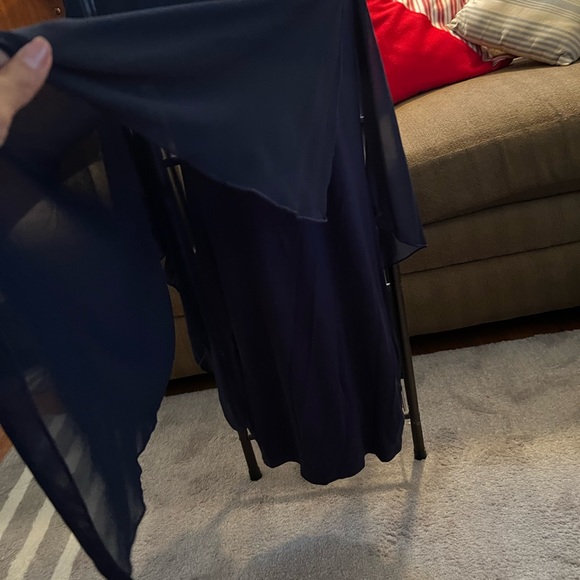 Zara navy blue beautiful one shoulder dress in excellent condition medium - Picture 4 of 12